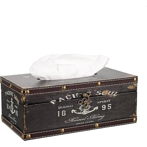 Sumnacon Tissue Box Cover Rectangle Tissue Box with Lid,Wooden Tissue Box - Picture 8 of 16